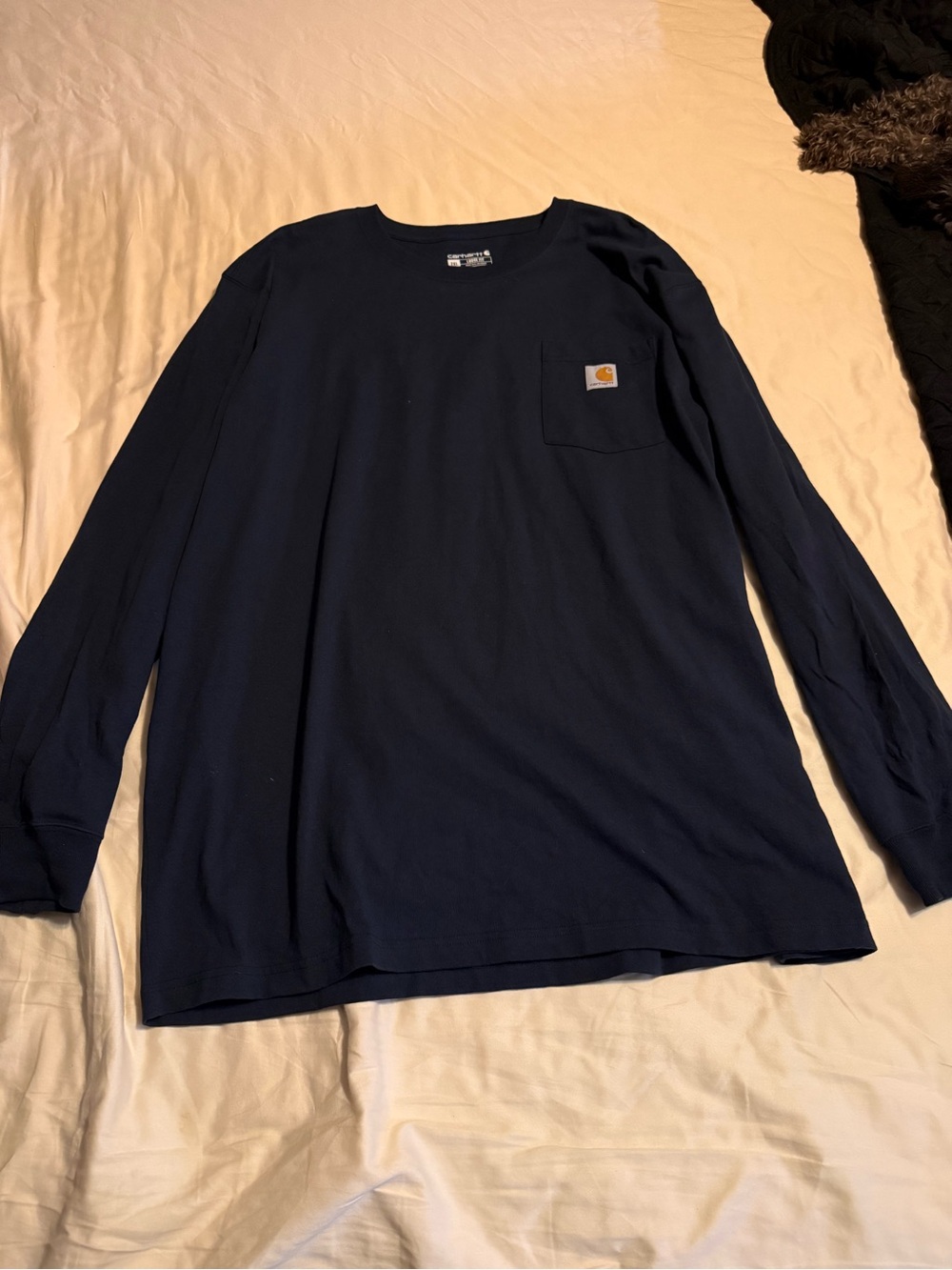 Carhartt Men’s Dark Navy Long Sleeve Pocket Tee